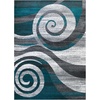 image:imageFlash Furniture Cirrus Collection Swirl Patterned Area Rug  Turquoise Olefin Fibers with Jute Backing  8 x 10  Entryway Living Room BedroomTurquoise
