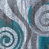 image:imageFlash Furniture Cirrus Collection Swirl Patterned Area Rug  Turquoise Olefin Fibers with Jute Backing  8 x 10  Entryway Living Room BedroomTurquoise