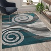 image:imageFlash Furniture Cirrus Collection Swirl Patterned Area Rug  Turquoise Olefin Fibers with Jute Backing  8 x 10  Entryway Living Room BedroomTurquoise