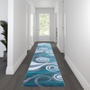 image:imageFlash Furniture Cirrus Collection Swirl Patterned Area Rug  Turquoise Olefin Fibers with Jute Backing  8 x 10  Entryway Living Room BedroomTurquoise