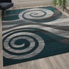 image:imageFlash Furniture Cirrus Collection Swirl Patterned Area Rug  Turquoise Olefin Fibers with Jute Backing  8 x 10  Entryway Living Room BedroomTurquoise