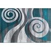 image:imageFlash Furniture Cirrus Collection Swirl Patterned Area Rug  Turquoise Olefin Fibers with Jute Backing  8 x 10  Entryway Living Room BedroomTurquoise