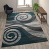image:imageFlash Furniture Cirrus Collection Swirl Patterned Area Rug  Turquoise Olefin Fibers with Jute Backing  8 x 10  Entryway Living Room BedroomTurquoise