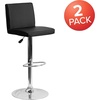 image:imageFlash Furniture Contemporary Black Vinyl Adjustable Height Barstool with Panel Back and Chrome Base Pack of 1Black