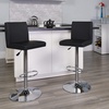 image:imageFlash Furniture Contemporary Black Vinyl Adjustable Height Barstool with Panel Back and Chrome Base Pack of 1Black
