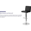 image:imageFlash Furniture Contemporary Black Vinyl Adjustable Height Barstool with Panel Back and Chrome Base Pack of 1Black