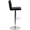 image:imageFlash Furniture Contemporary Black Vinyl Adjustable Height Barstool with Panel Back and Chrome Base Pack of 1Black