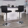 image:imageFlash Furniture Contemporary Black Vinyl Adjustable Height Barstool with Panel Back and Chrome Base Pack of 1Black
