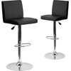 image:imageFlash Furniture Contemporary Black Vinyl Adjustable Height Barstool with Panel Back and Chrome Base Pack of 1Black