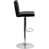 image:imageFlash Furniture Contemporary Black Vinyl Adjustable Height Barstool with Panel Back and Chrome Base Pack of 1Black