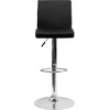 image:imageFlash Furniture Contemporary Black Vinyl Adjustable Height Barstool with Panel Back and Chrome Base Pack of 1Black