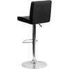 image:imageFlash Furniture Contemporary Black Vinyl Adjustable Height Barstool with Panel Back and Chrome Base Pack of 1Black