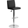 image:imageFlash Furniture Contemporary Black Vinyl Adjustable Height Barstool with Panel Back and Chrome Base Pack of 1Black