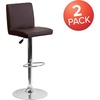image:imageFlash Furniture Contemporary Black Vinyl Adjustable Height Barstool with Panel Back and Chrome Base Pack of 1Brown