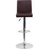 image:imageFlash Furniture Contemporary Black Vinyl Adjustable Height Barstool with Panel Back and Chrome Base Pack of 1Brown