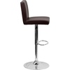 image:imageFlash Furniture Contemporary Black Vinyl Adjustable Height Barstool with Panel Back and Chrome Base Pack of 1Brown
