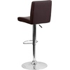 image:imageFlash Furniture Contemporary Black Vinyl Adjustable Height Barstool with Panel Back and Chrome Base Pack of 1Brown