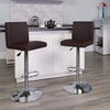 image:imageFlash Furniture Contemporary Black Vinyl Adjustable Height Barstool with Panel Back and Chrome Base Pack of 1Brown