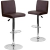 image:imageFlash Furniture Contemporary Black Vinyl Adjustable Height Barstool with Panel Back and Chrome Base Pack of 1Brown