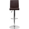 image:imageFlash Furniture Contemporary Black Vinyl Adjustable Height Barstool with Panel Back and Chrome Base Pack of 1Brown