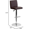 image:imageFlash Furniture Contemporary Black Vinyl Adjustable Height Barstool with Panel Back and Chrome Base Pack of 1Brown