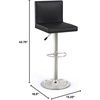 image:imageFlash Furniture Contemporary Black Vinyl Adjustable Height Barstool with Panel Back and Chrome Base Pack of 1Burgundy