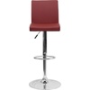 image:imageFlash Furniture Contemporary Black Vinyl Adjustable Height Barstool with Panel Back and Chrome Base Pack of 1Burgundy