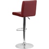 image:imageFlash Furniture Contemporary Black Vinyl Adjustable Height Barstool with Panel Back and Chrome Base Pack of 1Burgundy
