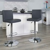 image:imageFlash Furniture Contemporary Black Vinyl Adjustable Height Barstool with Panel Back and Chrome Base Pack of 1Grey