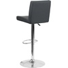 image:imageFlash Furniture Contemporary Black Vinyl Adjustable Height Barstool with Panel Back and Chrome Base Pack of 1Grey