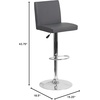 image:imageFlash Furniture Contemporary Black Vinyl Adjustable Height Barstool with Panel Back and Chrome Base Pack of 1Grey