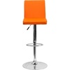 image:imageFlash Furniture Contemporary Black Vinyl Adjustable Height Barstool with Panel Back and Chrome Base Pack of 1Orange