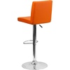 image:imageFlash Furniture Contemporary Black Vinyl Adjustable Height Barstool with Panel Back and Chrome Base Pack of 1Orange
