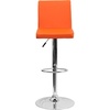image:imageFlash Furniture Contemporary Black Vinyl Adjustable Height Barstool with Panel Back and Chrome Base Pack of 1Orange