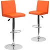 image:imageFlash Furniture Contemporary Black Vinyl Adjustable Height Barstool with Panel Back and Chrome Base Pack of 1Orange
