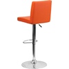 image:imageFlash Furniture Contemporary Black Vinyl Adjustable Height Barstool with Panel Back and Chrome Base Pack of 1Orange