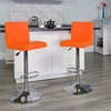 image:imageFlash Furniture Contemporary Black Vinyl Adjustable Height Barstool with Panel Back and Chrome Base Pack of 1Orange