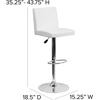 image:imageFlash Furniture Contemporary Black Vinyl Adjustable Height Barstool with Panel Back and Chrome Base Pack of 1White