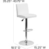 image:imageFlash Furniture Contemporary Black Vinyl Adjustable Height Barstool with Panel Back and Chrome Base Pack of 1White