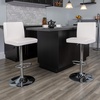 image:imageFlash Furniture Contemporary Black Vinyl Adjustable Height Barstool with Panel Back and Chrome Base Pack of 1White