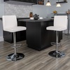 image:imageFlash Furniture Contemporary Black Vinyl Adjustable Height Barstool with Panel Back and Chrome Base Pack of 1White