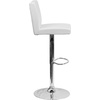 image:imageFlash Furniture Contemporary Black Vinyl Adjustable Height Barstool with Panel Back and Chrome Base Pack of 1White