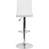 image:imageFlash Furniture Contemporary Black Vinyl Adjustable Height Barstool with Panel Back and Chrome Base Pack of 1White
