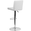 image:imageFlash Furniture Contemporary Black Vinyl Adjustable Height Barstool with Panel Back and Chrome Base Pack of 1White