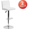 image:imageFlash Furniture Contemporary Black Vinyl Adjustable Height Barstool with Panel Back and Chrome Base Pack of 1White
