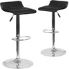 image:imageFlash Furniture Contemporary Black Vinyl Adjustable Height Barstool with Quilted Wave Seat and Chrome Base Pack of 1Black