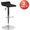 image:imageFlash Furniture Contemporary Black Vinyl Adjustable Height Barstool with Quilted Wave Seat and Chrome Base Pack of 1Black