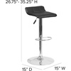 image:imageFlash Furniture Contemporary Black Vinyl Adjustable Height Barstool with Quilted Wave Seat and Chrome Base Pack of 1Black