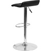 image:imageFlash Furniture Contemporary Black Vinyl Adjustable Height Barstool with Quilted Wave Seat and Chrome Base Pack of 1Black