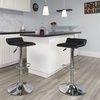 image:imageFlash Furniture Contemporary Black Vinyl Adjustable Height Barstool with Quilted Wave Seat and Chrome Base Pack of 1Black